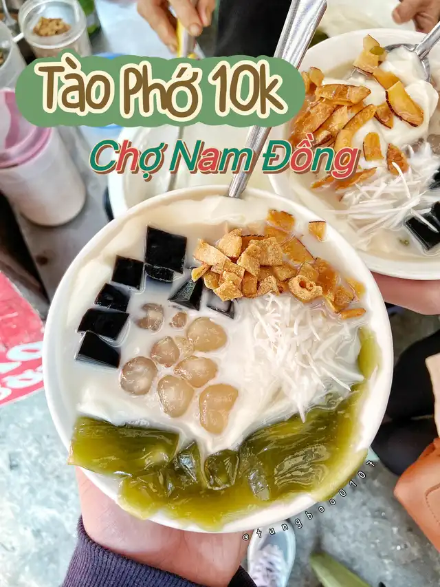 Chỉ 10k cho bát tào phớ full topping chợ Nam Đồng