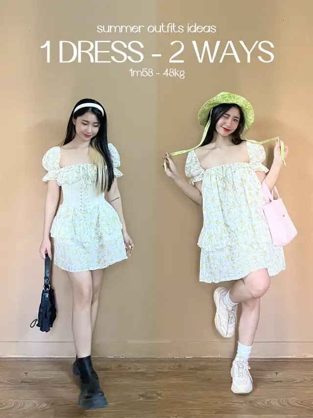Đầm Babydoll Nữ Nơ Ngực 🦋 Váy Nữ Tay Bồng Dáng Suông 2 Màu 🦋 - Váy Fashion
