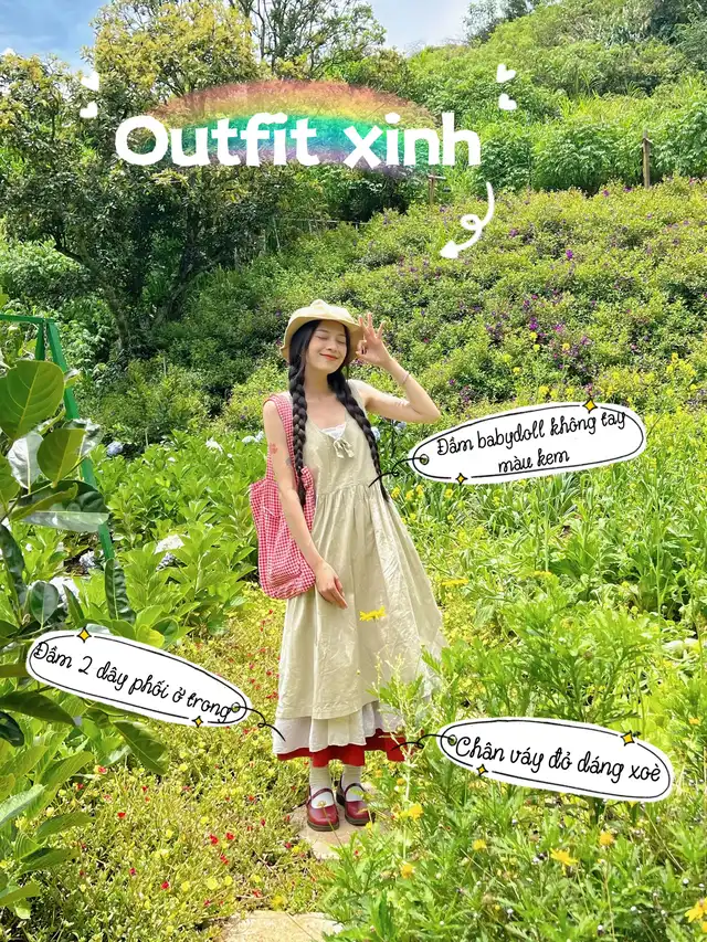 Đầm cô gái nông thôn xanh - DAG216 - Tiệm Thanh Xuân