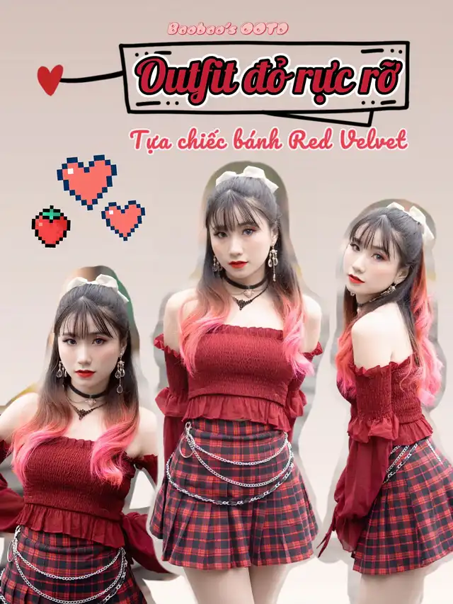 Gợt ý Outfit đỏ rực rỡ tựa chiếc bánh Red Velvet