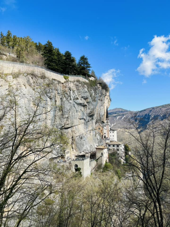 The Shrine of Our Lady of the Conora is hidden in the heart of the Baldo rocks, in Spiazzi Village,...